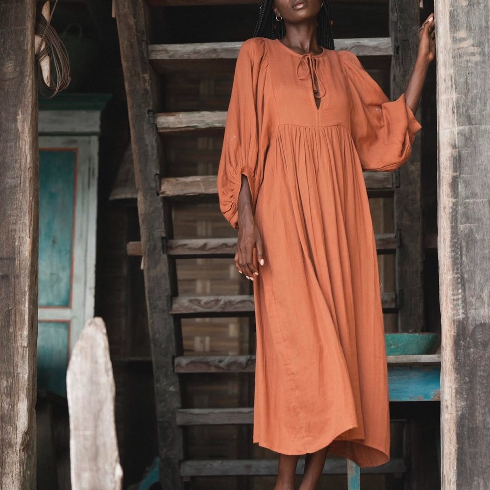 Daughters of India Kyra midi dress in gauze